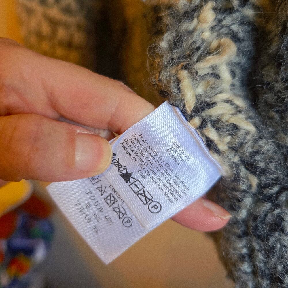 Eddie Bauer wool alpaca blend handknit cardigan size s/m - Picture 5 of 5